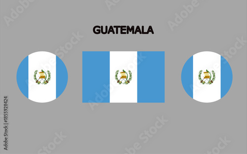 Flag of Guatemala country in high quality (rectangle and circle shape)