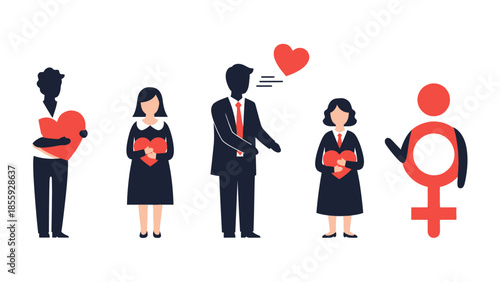 Love and Compassion: Silhouetted figures in a gesture of unity, one gives love. The scene captures the spirit of empathy. 