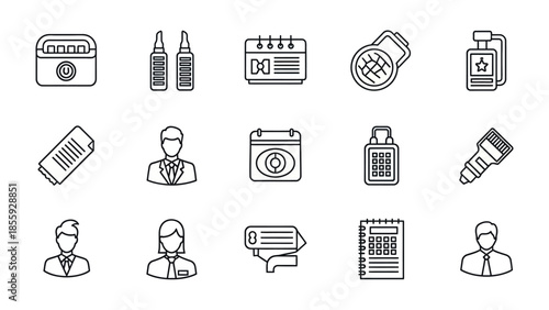 Healthcare and Wellness Icon Set: A comprehensive collection of healthcare icons, embodying concepts of health, wellness, and medical practice for professional use.