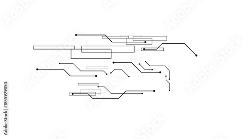 Vectors White Abstract geometric dots and lines connection circuit concept.