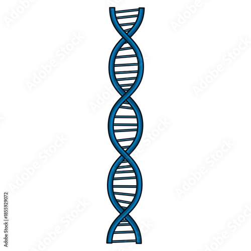 Illustration of a DNA double helix. Science and medicine graphic element