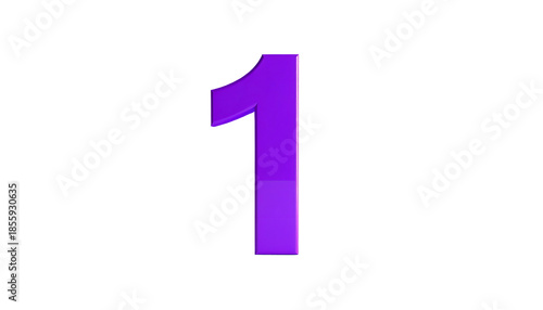 Free Download A vibrant, three-dimensional numeral '1' is depicted in a glossy, purple hue. It's positioned centrally against a stark, black background - GFXLoad