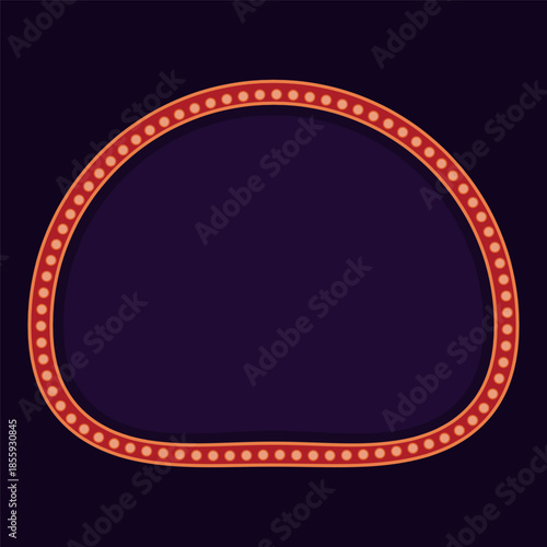 Vintage Retro Illuminated Marquee Light Sign Shape Frame Illustration