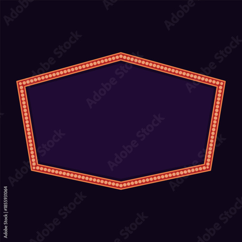 Retro Bright Marquee Blank Sign Board Advertisement Billboard Illustration