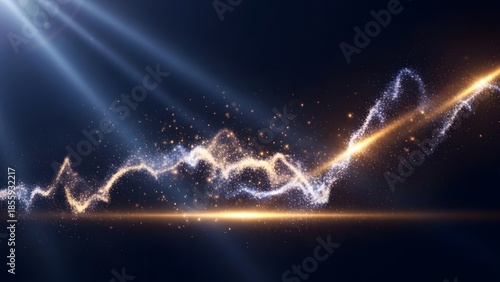Dynamic Energy in Abstract Composition: An elegant, abstract composition showcasing vibrant streaks of light and ethereal particles. It embodies movement, innovation, and technological advancement.