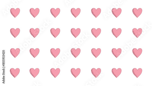 Romantic Hearts Array: A charming array of soft pink hearts fills the frame, creating a visual expression of love, tenderness, and affection.
