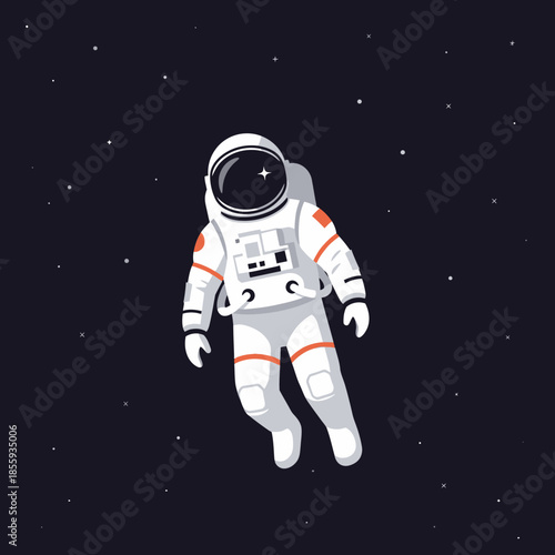 Astronaut's isolated journey within a starry cosmos exploration and solitary flight in space