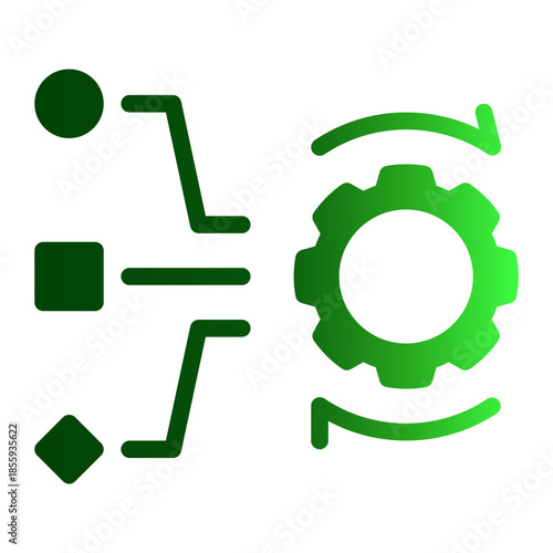 Automated Process Condition Operation Icon from Data Analysis Icon Collection (Glyph Gradient style)