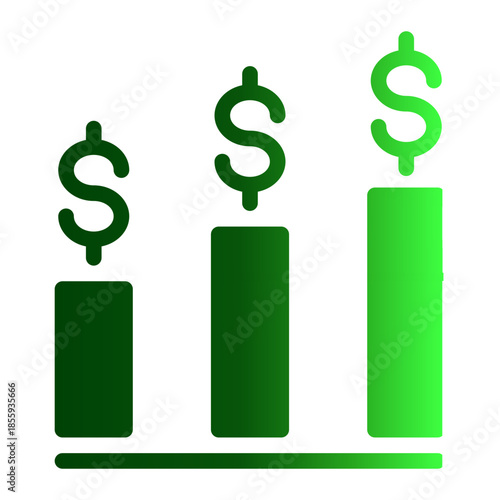 Profit Growth Statistical Performance Icon from Data Analysis Icon Collection (Glyph Gradient style)