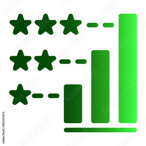 Performance Ranking Level Star Icon from Data Analysis Icon Collection (Glyph Gradient style)