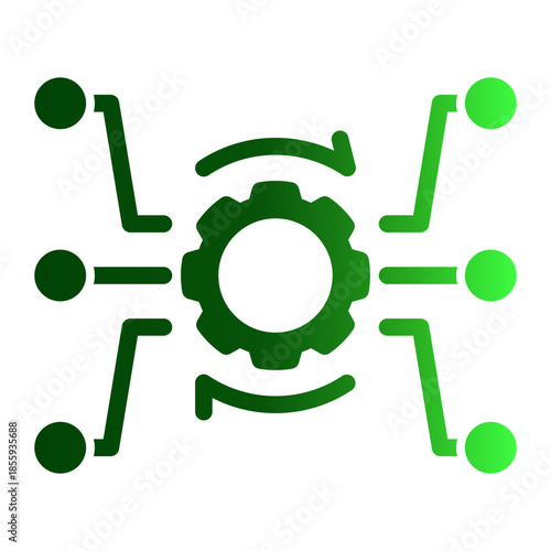 Digital Processing Automation Operation Icon from Data Analysis Icon Collection (Glyph Gradient style)