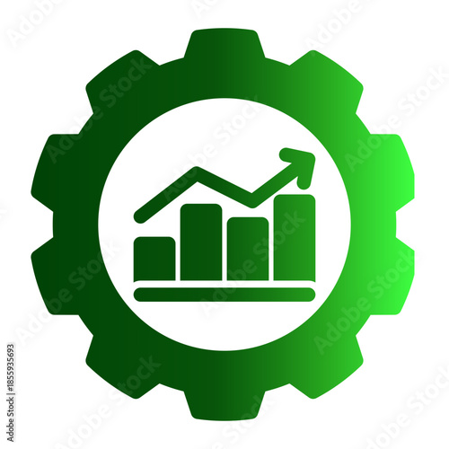 Productivity Performance Profit Growth Icon from Data Analysis Icon Collection (Glyph Gradient style)