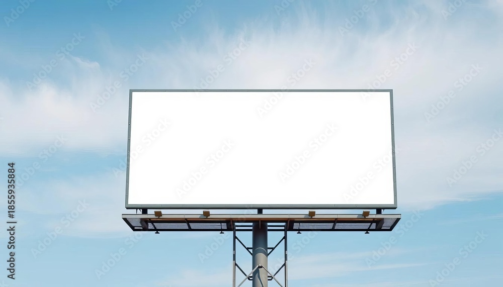 Fototapeta premium Clean, minimalist billboard on clear sky background, media, background