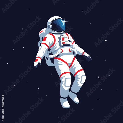A daring cosmonaut embarks on an interstellar voyage amidst a starry expanse backdrop