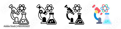 Science Icon, Multi Style Vector Illustration