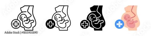 Obstetrics Icon, Multi Style Vector Illustration