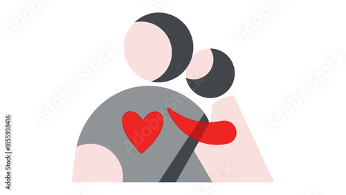 Illustration of Togetherness: Embrace the warmth of love and connection with this heartwarming illustration featuring a couple. It is a visual representation of love and affection.
