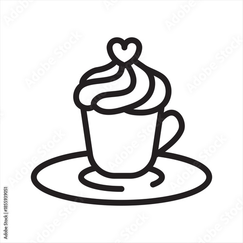 cupcake teacup simple line icon