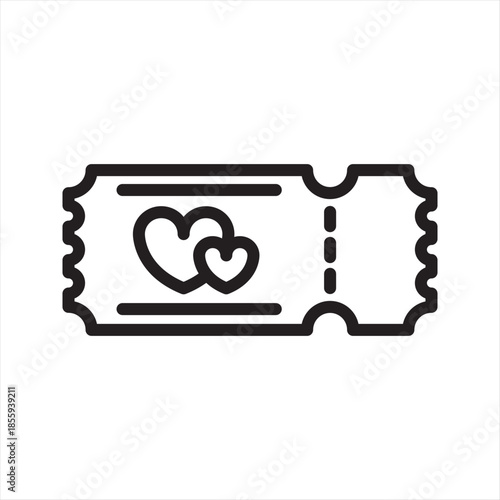 love movie ticket simple line icon