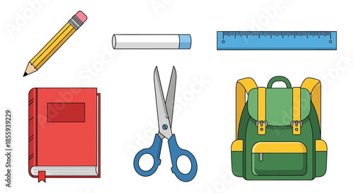 A vibrant collection of essential educational supplies for learning and creative endeavors