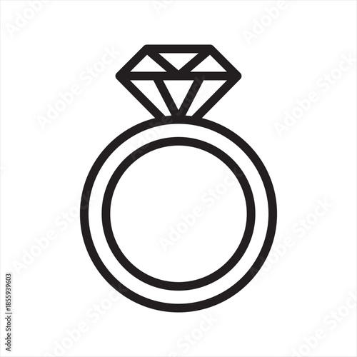 marriage ring simple line icon