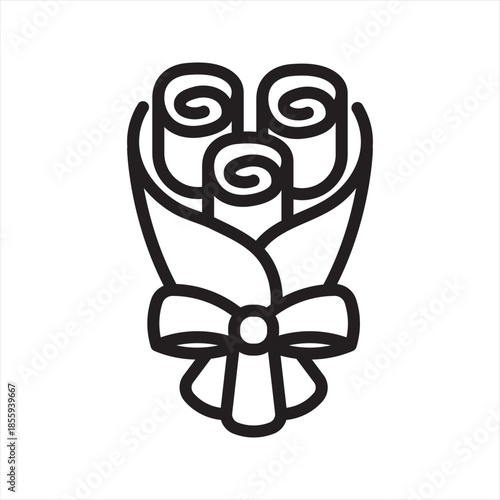 bucket flower simple line icon