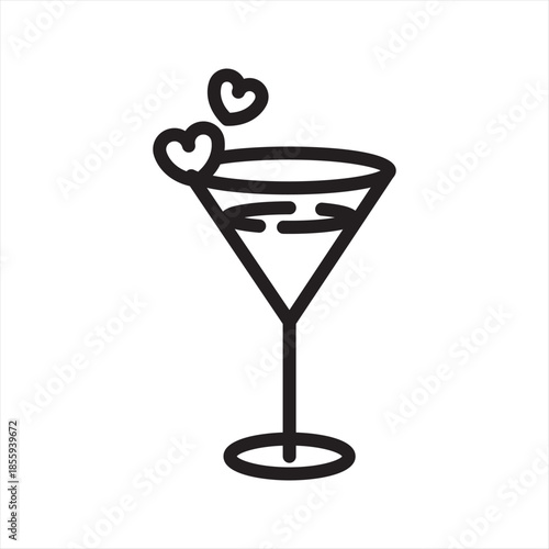 love cocktail simple line icon