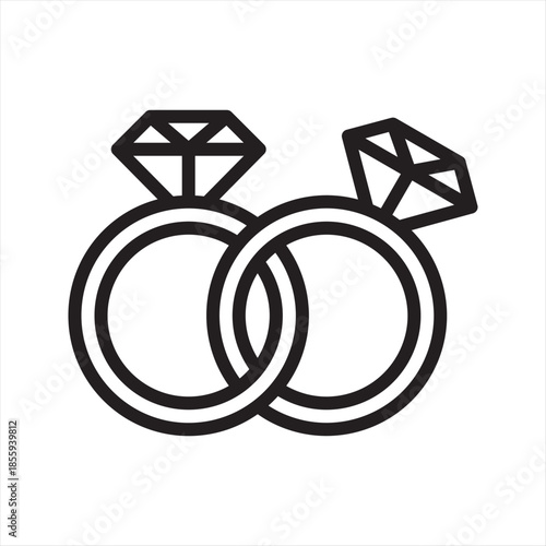 marriage ring simple line icon
