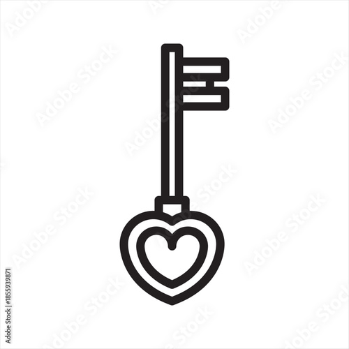 love key simple line icon