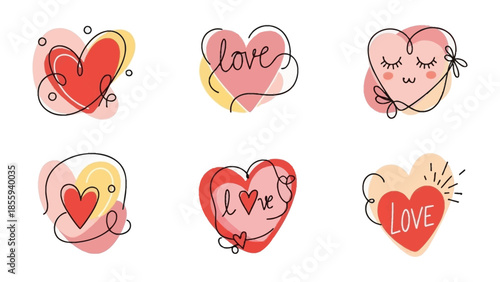 Sweet Heart's Collection: Expressing Love through art, a collection of intricately designed hearts each radiates unique charm with a touch of elegance. 