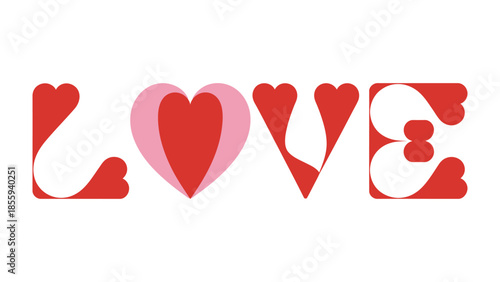 Love Typography: A charming visual message for affection, passion and tender, featuring a beautifully crafted, elegant design. A perfect expression of emotion for conveying sentiments.