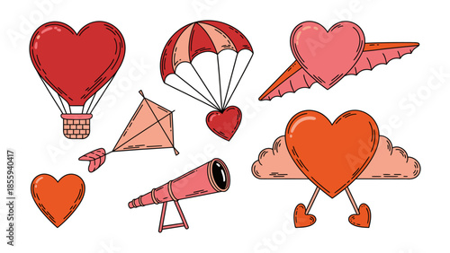 Valentine's Day Icon Set: a collection of charming Valentine's Day icons, with heartwarming imagery of love.