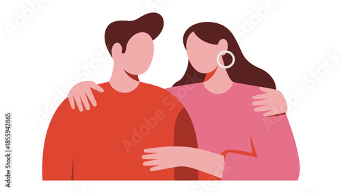 Embrace of Love: A tender moment of togetherness between two individuals, with one lovingly embracing the other, creating a sense of warmth and affection.