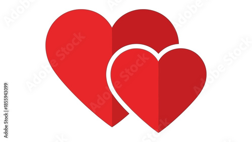 Symbol of Affection: Two intertwined hearts, a vibrant representation of love, romance, and emotional connection, expressing the essence of togetherness.