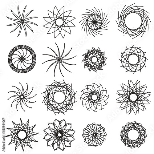 A set of various circular stripes