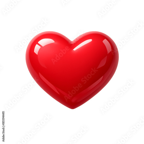 3D Heart Icon, Love Emotion Symbol, Transparent Icon