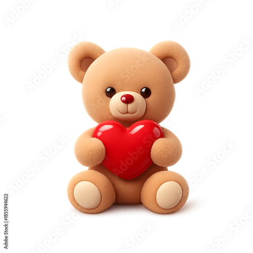3D Teddy Bear Icon, Cute Love Gift Symbol, Transparent Icon