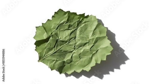 Fresh green leaf on white background