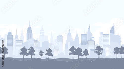 Light purple cityscape background city building illustration