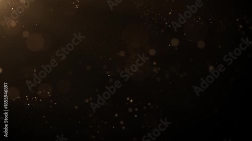 Luxury golden particle rain falling. golden awards particle stage Elegant particle light, for evening parties, stages, celebrations, awards, ceremony, wedding stage party celebration 3D loop