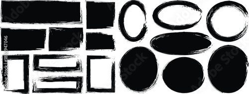 Brush stroke, ink paint brush, grunge frame. big grunge brush set. vector paint brush stroke, ink splatter, and artistic design elements.
