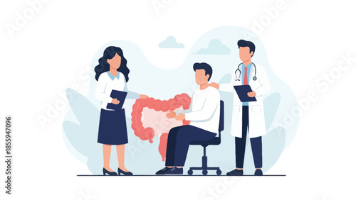 Medical consultation focusing on intestinal health and specialist advice