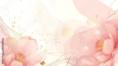 Elegant Watercolor Floral Background with Soft Tones, Artistic Hand Painted Flowers, and Minimal Botanical Elements for Feminine and Modern Design Use
