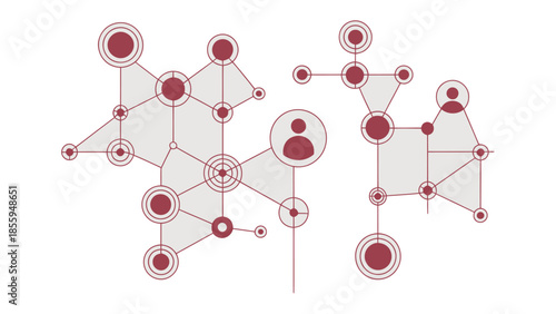 Network Connections: An intricate graphic of interconnected nodes, forming a dynamic web that represents networking and digital connections.