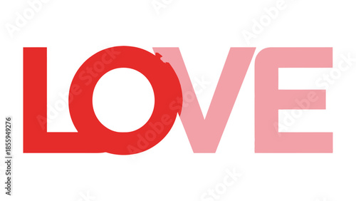 Love Wordmark: A bold and contemporary design showcases the word LOVE in a visually striking and modern way, with a playful blend of colors and typography, embodying affection.