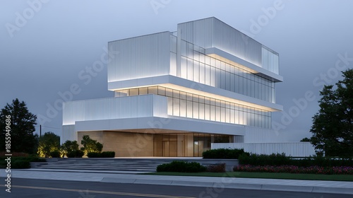 Modern architectural marvels urban city building design evening ambience contemporary viewpoint