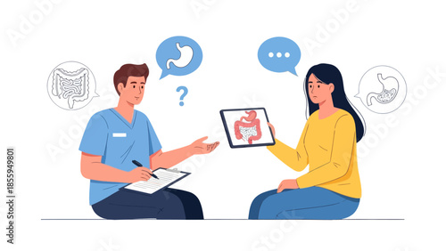 Medical Consultation with a Gastroenterologist Discussing Digestive Health and Symptoms
