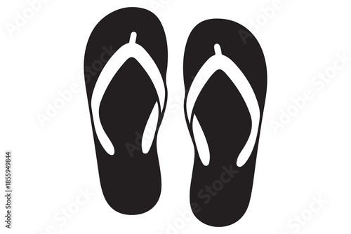 Flip flop sandals black silhouette illustration
