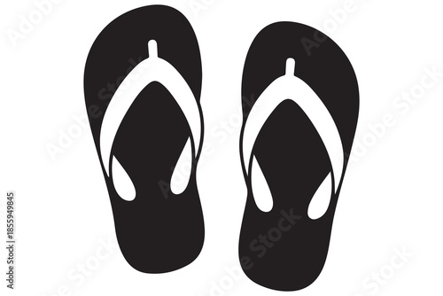 Flip flop sandals black silhouette illustration
