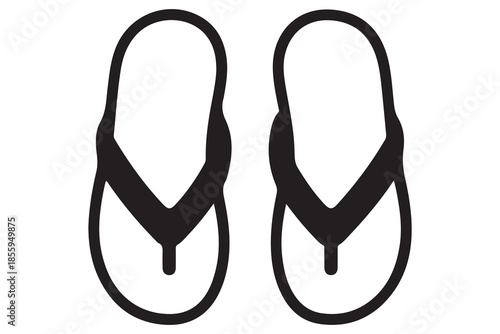 Flip flop sandals black silhouette illustration
